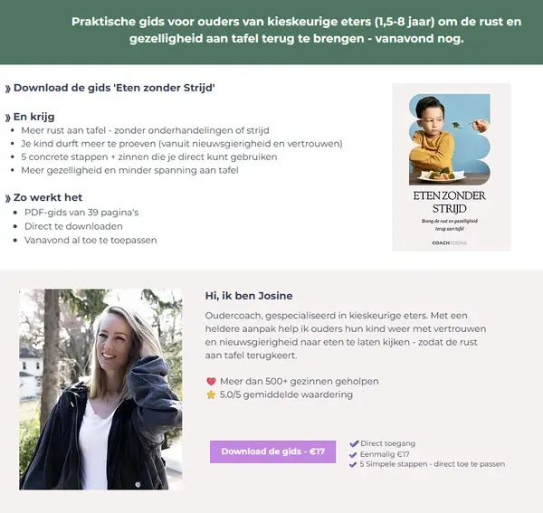 Coach Josine — 600× guide sold and 80 masterclass signups in week 1 — eetgids coachjosine product proof